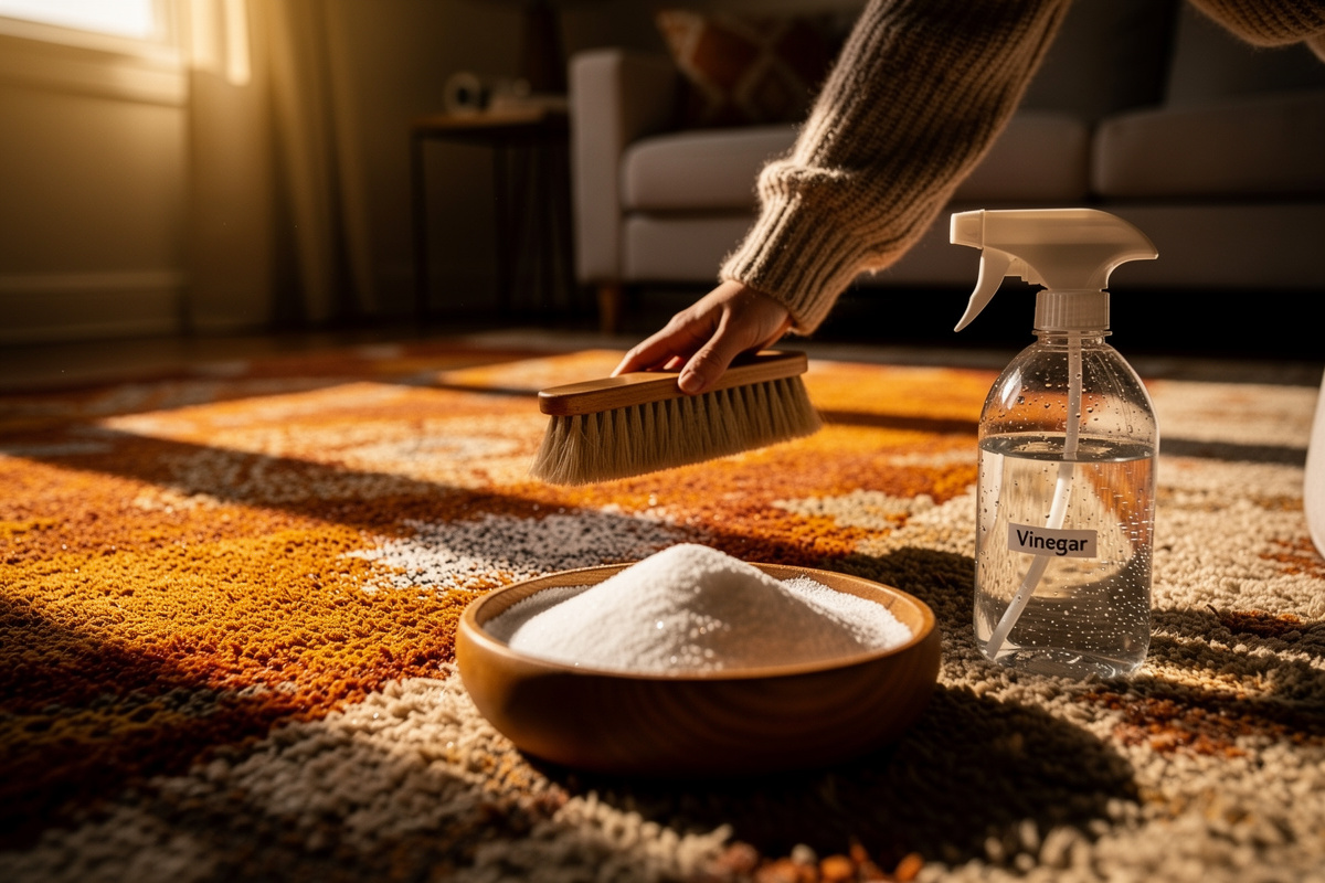 Comment nettoyer un tapis de salon : astuces naturelles et efficaces