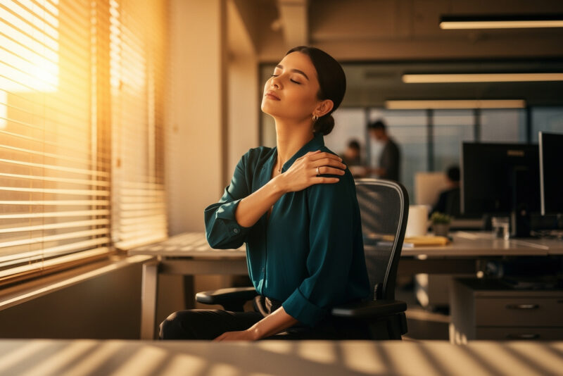 Comment détendre ses trapèzes au bureau discrètement ?