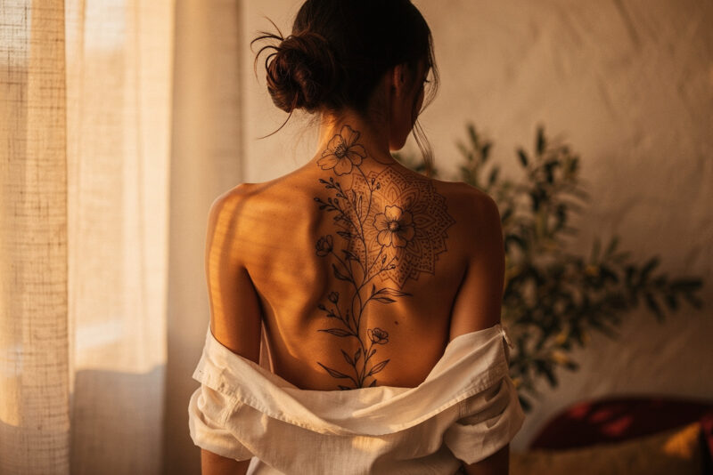 Tatouage dorsal femme : idées, styles et conseils
